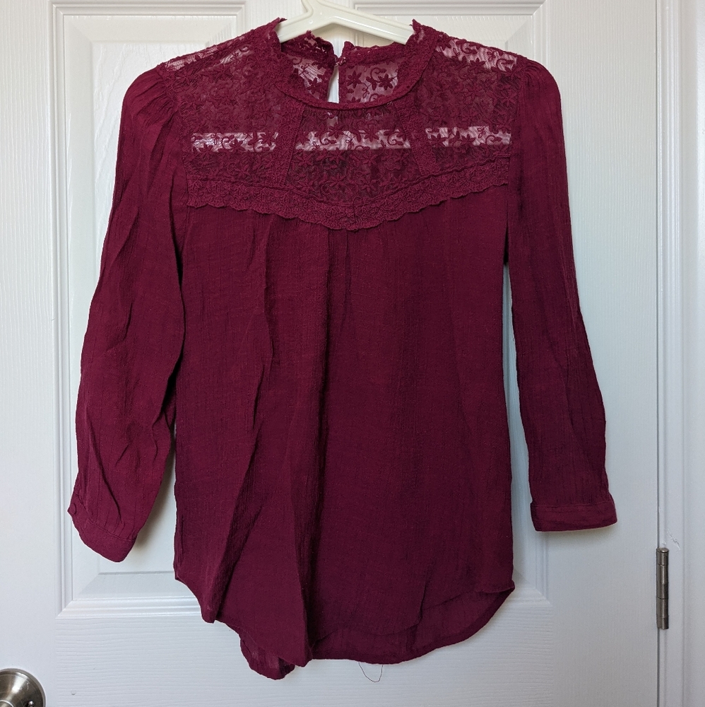 3/$15 Cute Maroon Blouse